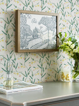 Next Laura Ashley Pale Slate Grey Fulwell Fuscia A4 Wallpaper Sample- Buy online at McGrocer