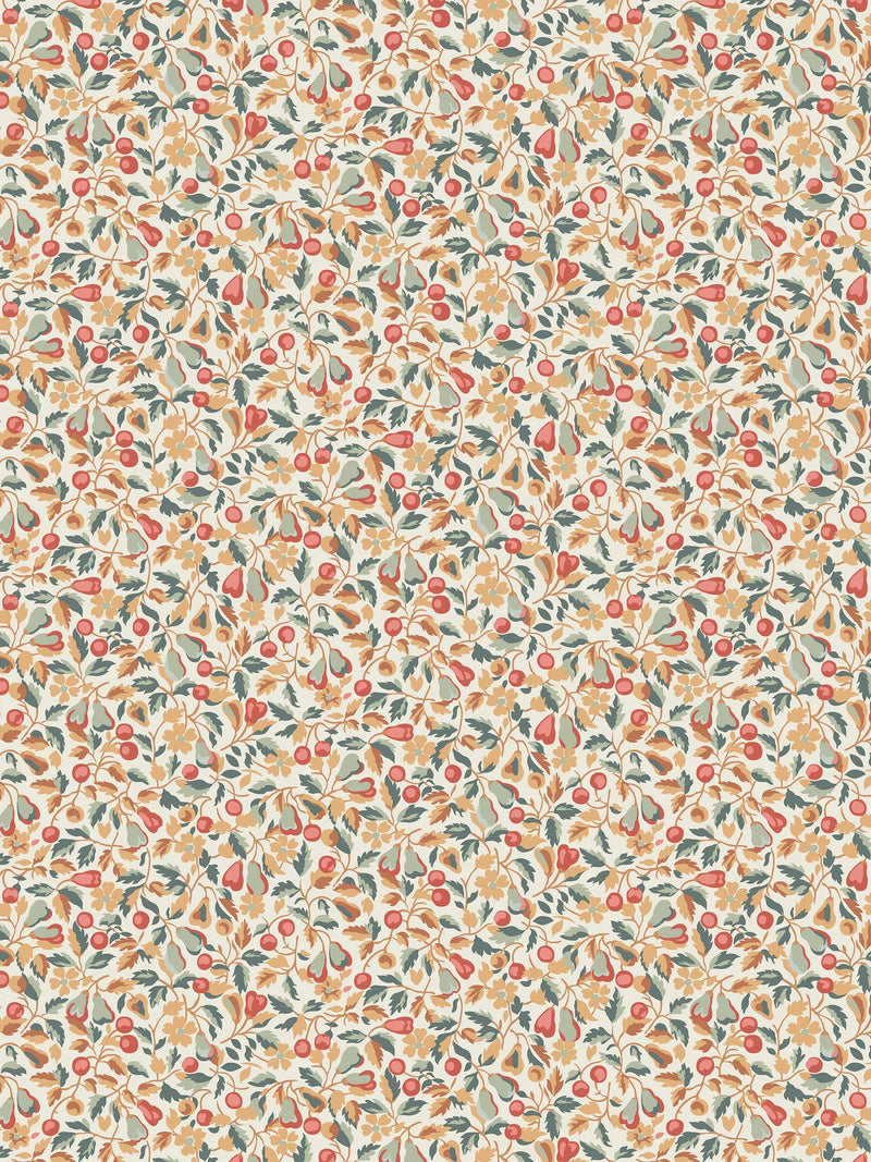 Laura Ashley Terracotta Devrons Grove wallpaper sample A4, UK version