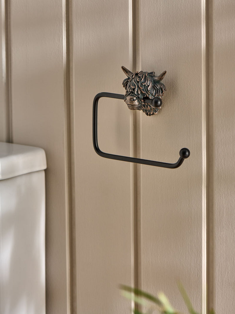 Hamish bronze toilet roll holder - British product
