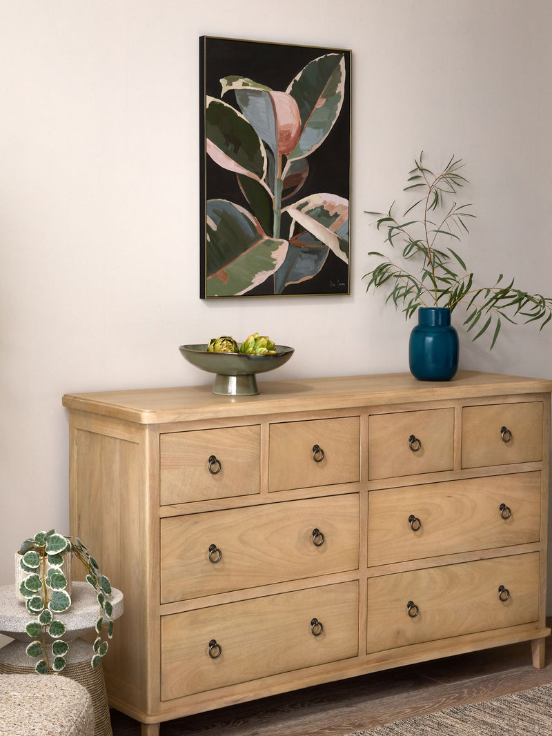 Black Robusta botanical wall art 72 x 52cm - British product