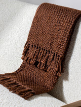 Next HÖEM Chestnut Morni Woven Fringed Throw 180cm x 130cm- Buy online at McGrocer