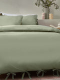 Yard soft sage Mallow Bow Tie duvet cover and pillowcase set (British brand)