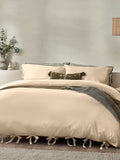 Yard Natural Mallow Bow Tie duvet cover and pillowcase set (British brand)