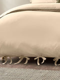 Yard Natural Mallow Bow Tie duvet cover and pillowcase set (British brand)
