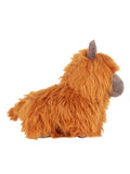 Paoletti orange highland cow faux fur doorstop 25cm, imported from the UK