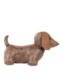 Paoletti Brown Dexter faux leather dog doorstop, imported from the UK