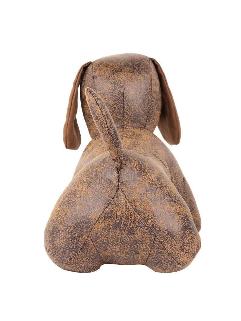 Paoletti Brown Dexter faux leather dog doorstop, imported from the UK