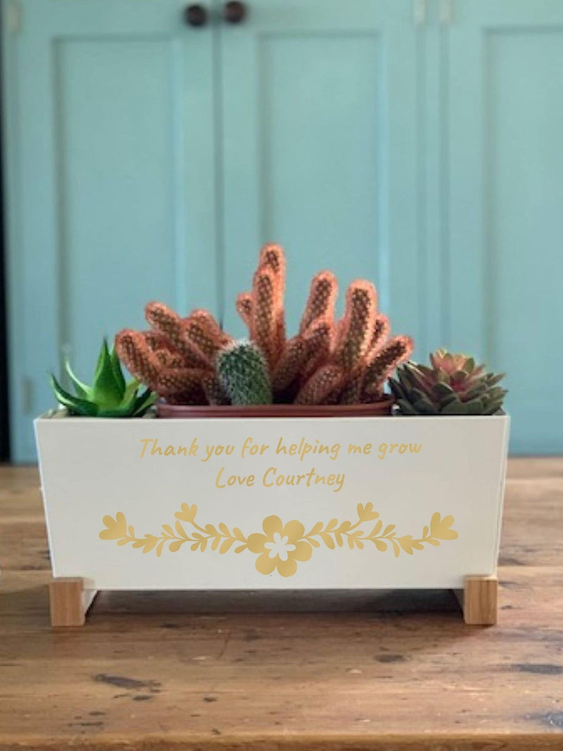 Jonnys Sister personalised teacher quote planter 32x15x15 cm (British brand)