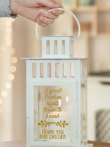 Next Jonnys Sister Personalised Teacher Quote White Gift Lantern- Buy online at McGrocer