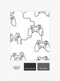 Gamer doodle wallpaper sample A4 black and white (British brand)