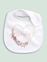 Next Little Years Personalised Pink Heart Baby Bib- Buy online at McGrocer