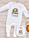 Little Years Personalised Lion Cub Baby Bib, imported from the UK