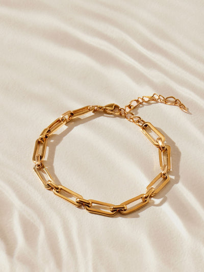 Next Gold Tone Waterproof Stainless Steel Paperclip Chain Bracelet- Buy online at McGrocer