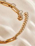 Gold tone stainless steel paperclip chain bracelet, UK version