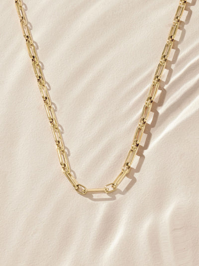 Next Gold Tone Stainless Steel Paperclip Chain Necklace- Buy online at McGrocer