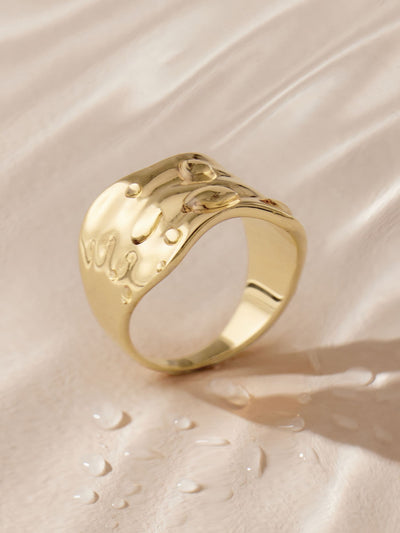 Next Gold Tone Stainless Steel Chunky Ring- Buy online at McGrocer