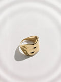 Gold tone stainless steel chunky ring, UK version