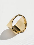 Gold tone stainless steel chunky ring, UK version