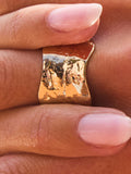 Gold tone stainless steel chunky ring, UK version