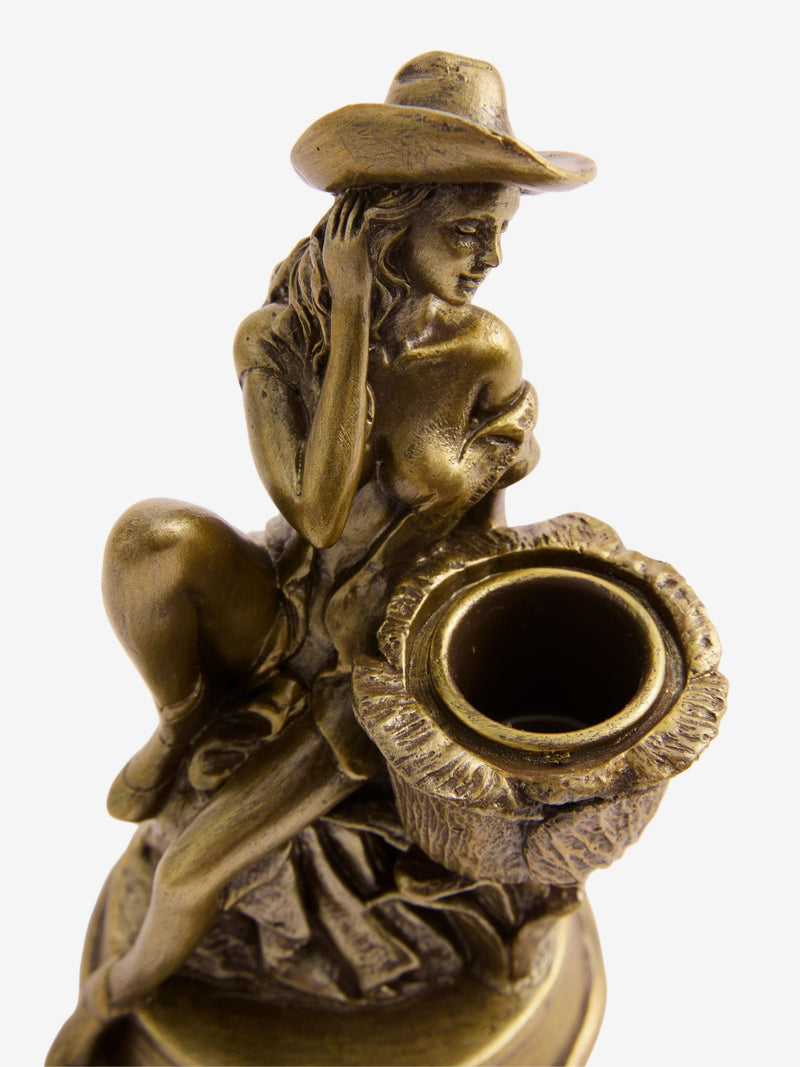Rockett St George gold cowgirl candle holder 15cm, imported from the UK