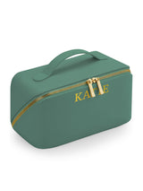 Next Loveabode Personalised Open Flat Makeup Bag in Sage Green- Buy online at McGrocer