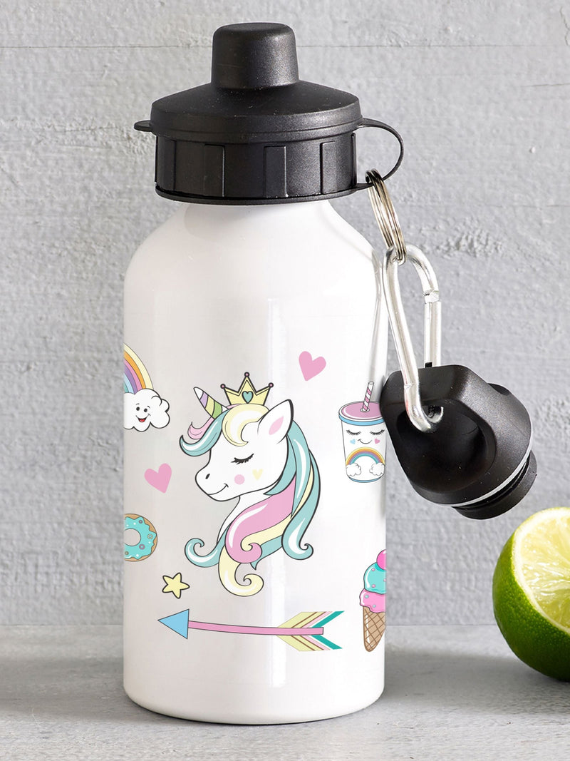 Loveabode personalised unicorn water bottle 400ml (British brand)