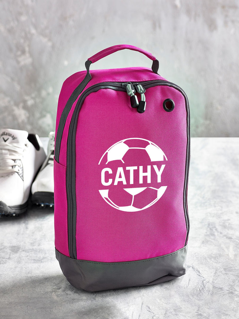 Personalised football boot bag with custom name 8 litres, imported from the UK