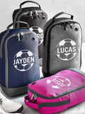 Personalised football boot bag with custom name 8 litres, imported from the UK