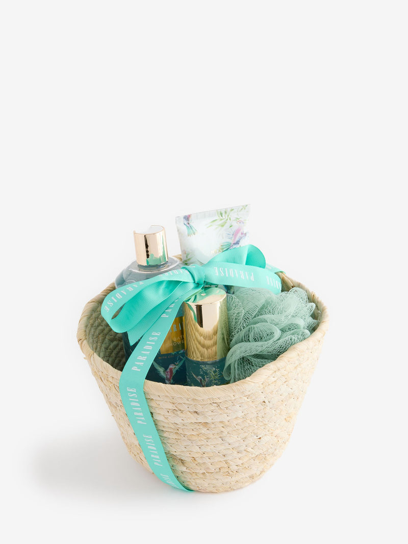 Paradise bath and body gift basket, imported from the UK