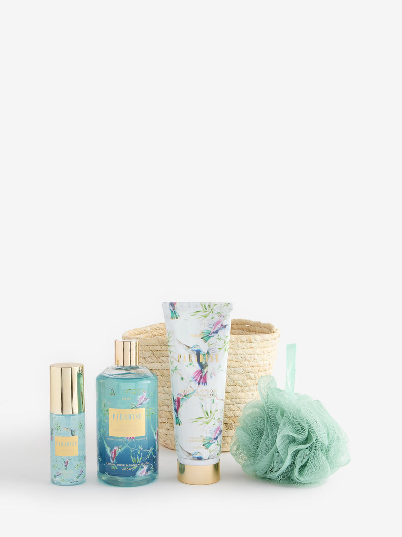 Paradise bath and body gift basket, imported from the UK