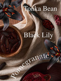 Pomegranate and Lily scented candle 14cm height, imported from the UK