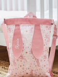 My 1st Years pink bunny print drawstring bag (British brand)