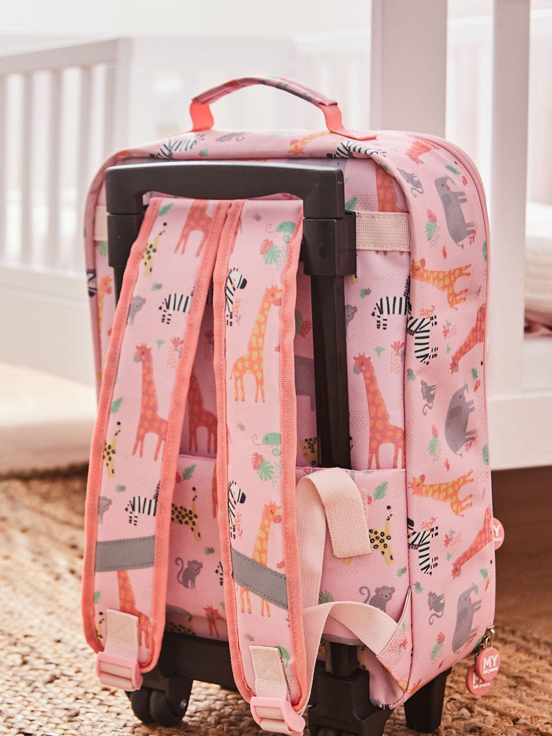 My 1st Years personalised pink safari kids suitcase, imported from the UK