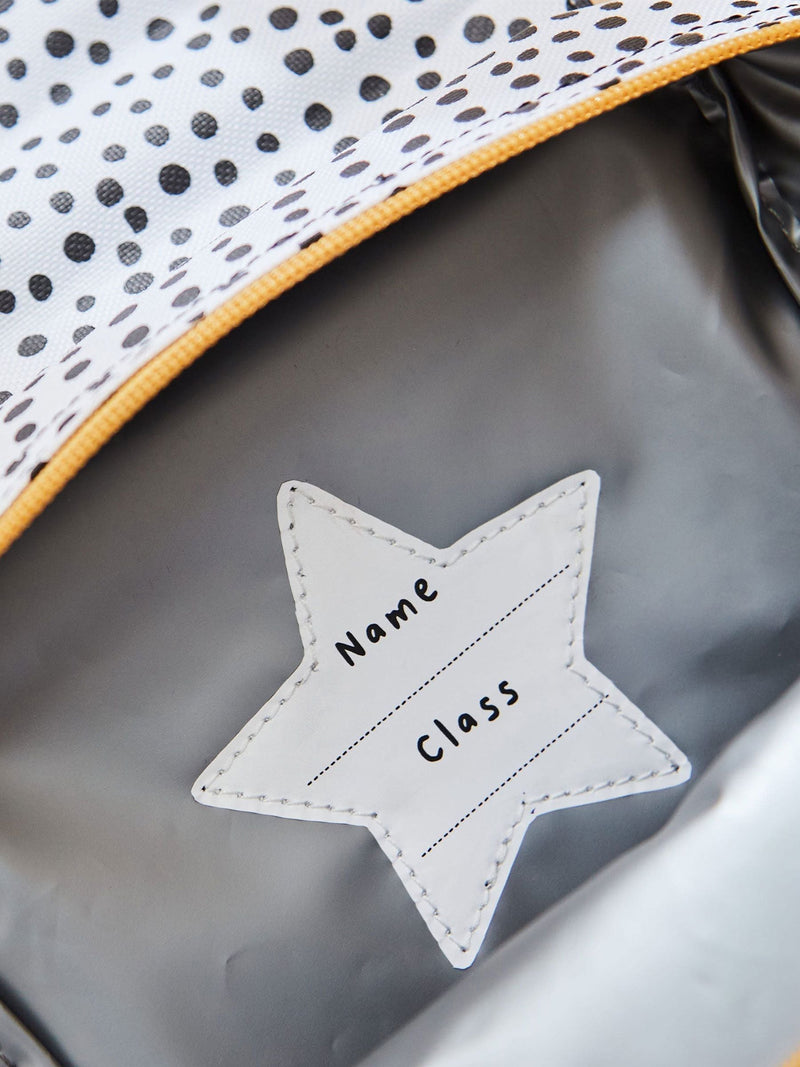 My 1st Years personalised black and white polka dot lunch bag (British brand)