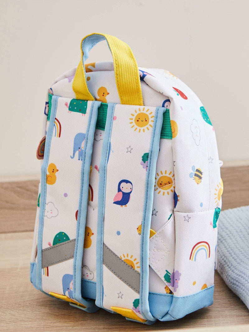 My 1st Years personalised colourful print mini backpack, imported from the UK
