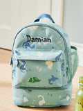 My 1st Years personalised green dinosaur print mini backpack, UK version