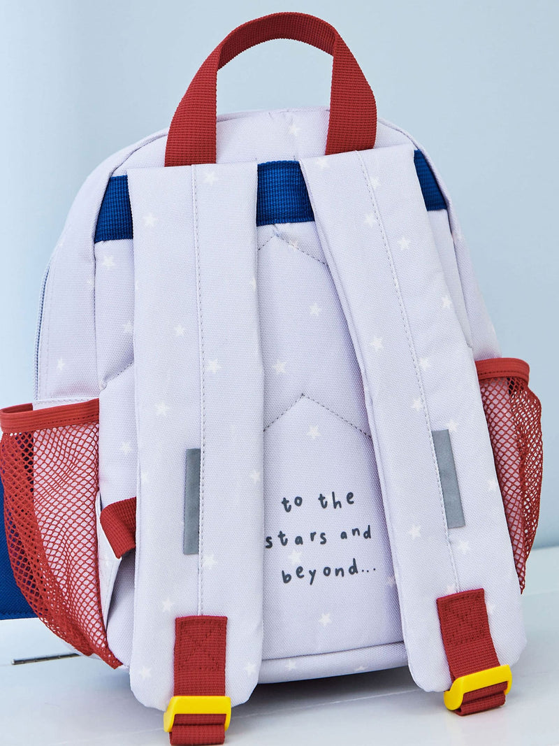 1st Years personalised grey rocket mini backpack (British brand)