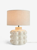 N. Premium bobble table lamp crackle glaze fabric shade, UK version
