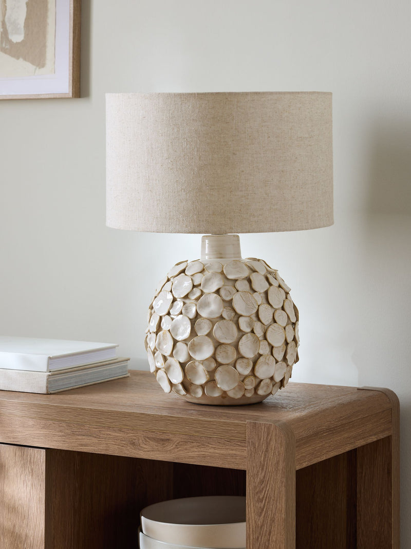 White Aegean large table lamp, 47cm high - British product