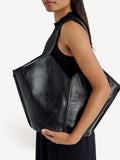 Hereu Studio Calella black leather tote bag, UK version