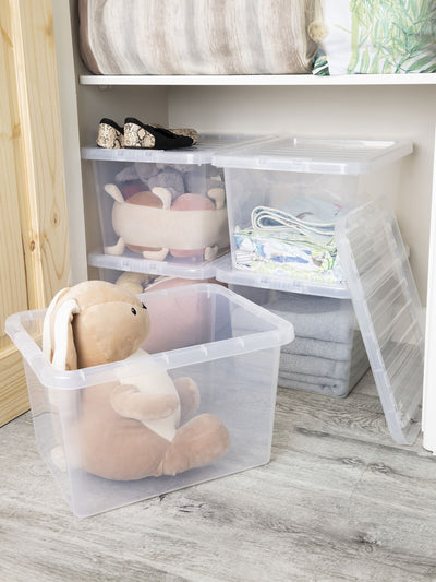 Next Wham Clear Set of 5 Crystal 31L Storage Boxes with Lids- Buy online at McGrocer
