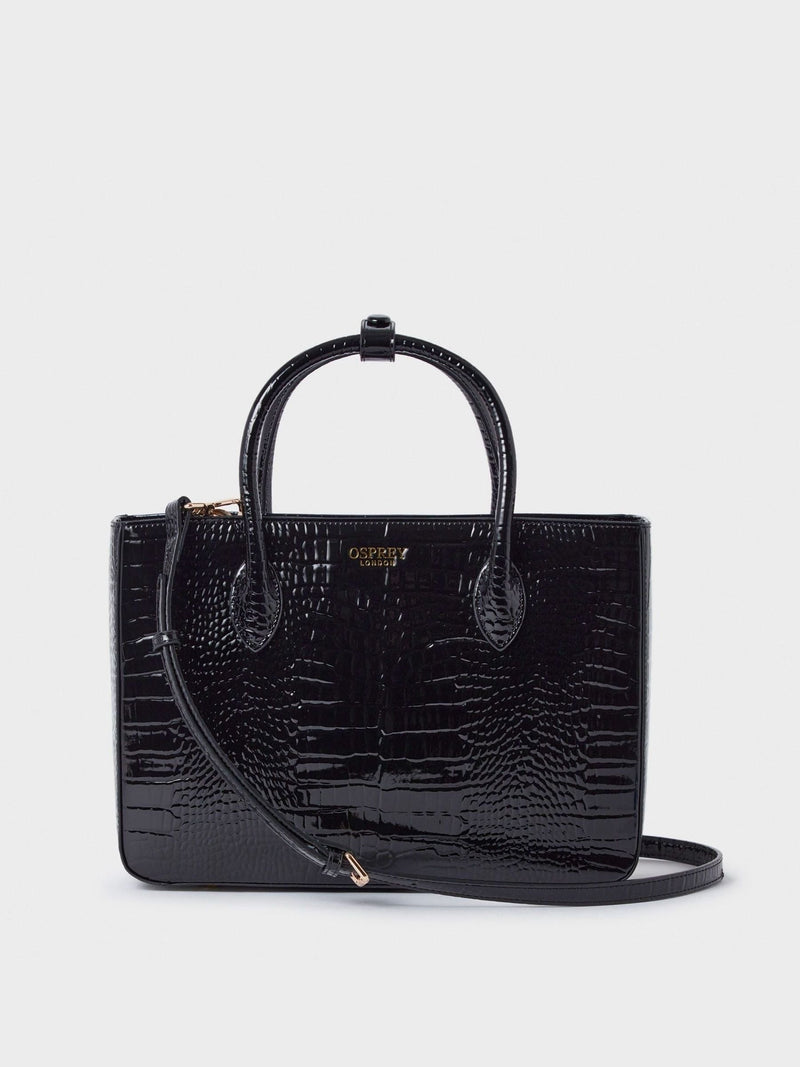Osprey London Black Fulham faux leather grab bag (British brand)