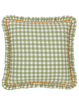 Next Furn Sage Green Maude Gingham 100% Cotton Cushion- Buy online at McGrocer