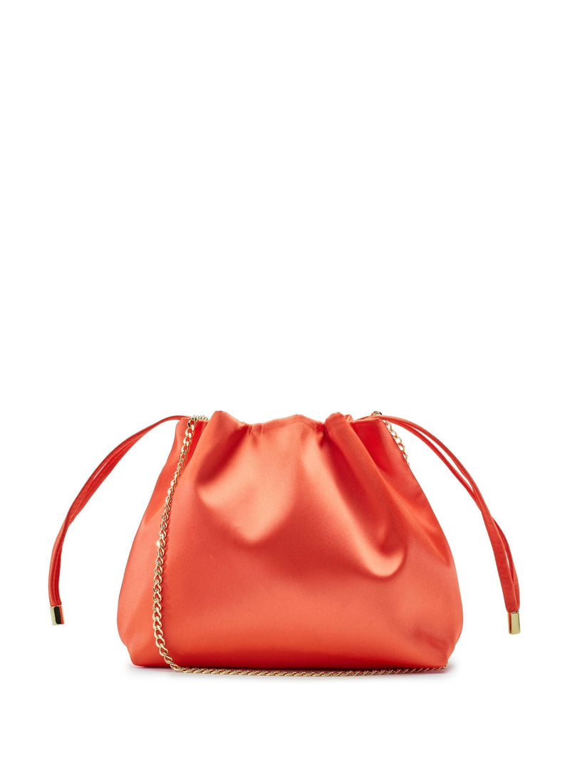 Moda in Pelle Orange Lotty ruched bucket shoulder bag, UK version