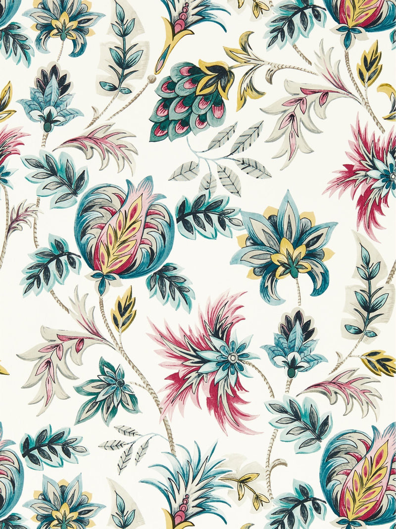 Clarke and Clarke Teal Berry Sizergh wallpaper 10.05m - British product