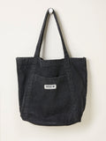 FatFace Astrid black cotton tote bag with front pocket, imported from the UK