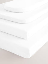 Lot de 2 draps-housses bébé en jersey 100 % coton blanc