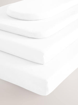 White 100% Cotton Jersey Baby Fitted Sheets 2 Pack