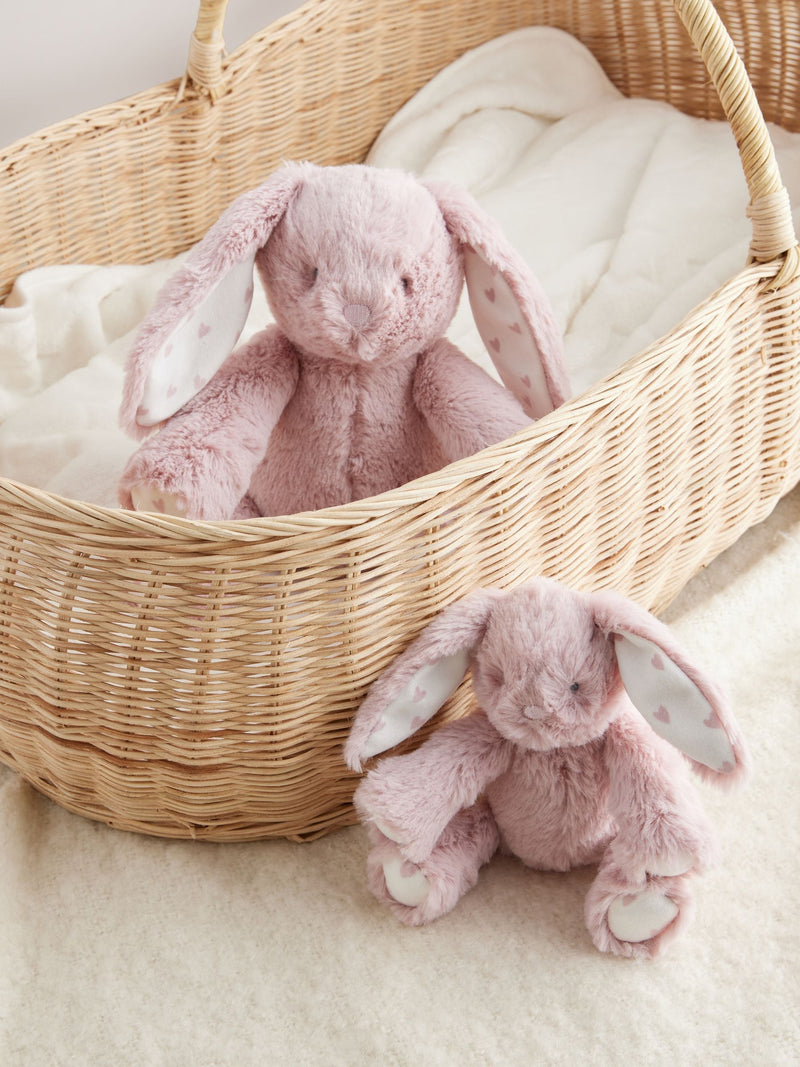 Pink Heart Bunny soft plush toy, UK version