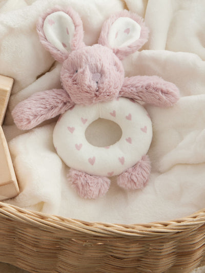 Next Pink Heart Bunny Baby Rattle 14cm- Buy online at McGrocer
